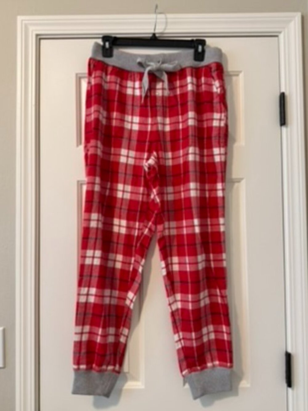 Aerie Red White Plaid Flannel Jogger Pajama Pants Size S